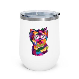 Dog Pet Dog Owner Pet Owner Yorkshire Terrier Yorkie Wine Tumbler | Mazezy