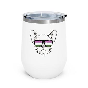 Dog Sunglasses Gender-Queer Pride Puppy Lover Lgbt-Q Ally Wine Tumbler | Mazezy