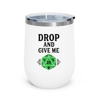 Dragons Game Master And D20 Twenty Sided Die Dice Dungeons Wine Tumbler | Mazezy