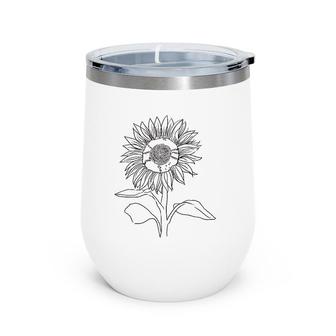 Drawing Of Flower Artist Tee Womans Top Nature Wine Tumbler | Mazezy