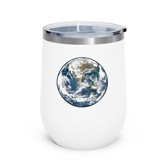 Earth Planet Earth In Space Photo Earth Wine Tumbler | Mazezy