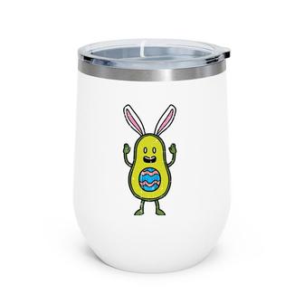 Easter Avocado Bunny Egg Funny Fruit Vegan Men Women Kids Wine Tumbler | Mazezy