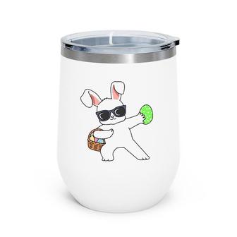 Easter Dabbing Rabbit Dab Egg Hunting Easter Bunny Wine Tumbler | Mazezy
