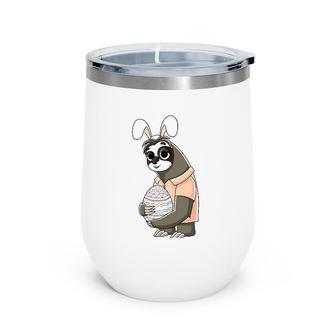 Easter Sloth Easter Bunny Ears Rabbit Sloth Easter Egg Wine Tumbler | Mazezy