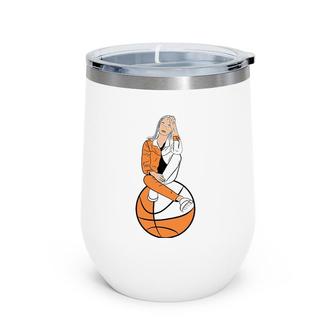 Elegant Girl Basketball Sport Lover Wine Tumbler | Mazezy DE