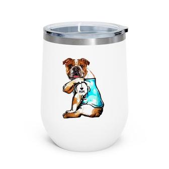 English Bulldog - I Love Mom Tattoo Mother's Day Gift Wine Tumbler | Mazezy