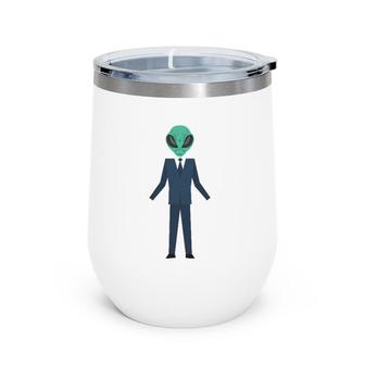 Executive Alien Funny Boss Geek Science Lover Gift Wine Tumbler | Mazezy