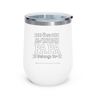 Father's Day Coloring Craft Gift For Papa From Grandkids Premium Wine Tumbler | Mazezy