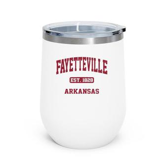 Fayetteville Arkansas Vintage State Athletic Style Wine Tumbler | Mazezy