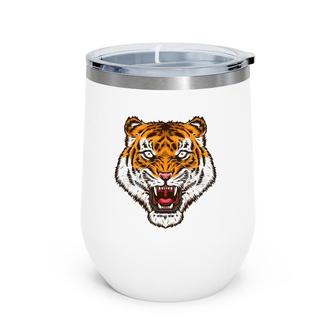 Fearless Big Cat Tiger Eye Tiger Face Tiger Head Wine Tumbler | Mazezy