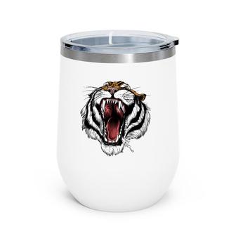 Fearsome Tiger - Roaring Big Cat Animal Wine Tumbler | Mazezy