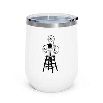 Fidget Sitter Weird Dada Duchamp Art Dreamer Readymade Wine Tumbler | Mazezy