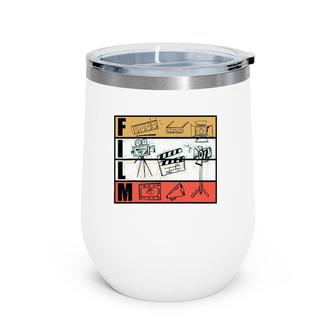 Filmmaker And Movie Director Design For Filming Cameraman Wine Tumbler | Mazezy