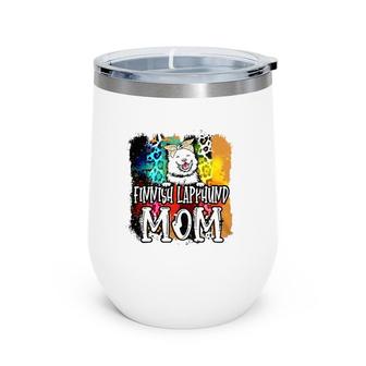 Finnish Lapphund Mom Dog Lover Watercolor Mother's Day Wine Tumbler | Mazezy