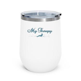 Fishing Is My Therapy Fishing Heartbeat For Fishing Lover Premium Wine Tumbler | Mazezy