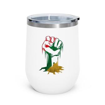 Fist Power For Black History Month Or Juneteenth Wine Tumbler | Mazezy