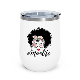 Floral Flower Mom Afro Hair Mother's Day 2021 Ver2 Wine Tumbler | Mazezy