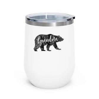 Floral Grandma Bear Grandma Mother's Day Women Gift Wine Tumbler | Mazezy