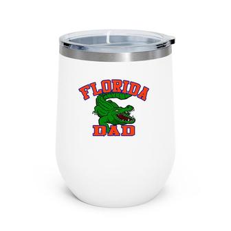 Florida Dad Green Crocodile Father's Day Gift Wine Tumbler | Mazezy