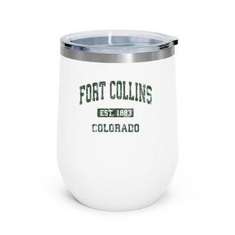 Fort Collins Colorado Co Vintage Athletic Sports Design Wine Tumbler | Mazezy