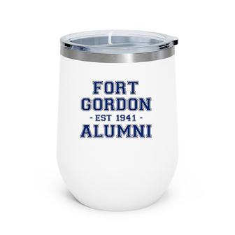 Fort Gordon Alumni College Themed Fort Gordon Army Veteran Wine Tumbler | Mazezy