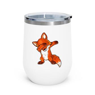 Fox Dab Dance Dancing Comic Fox Wine Tumbler | Mazezy