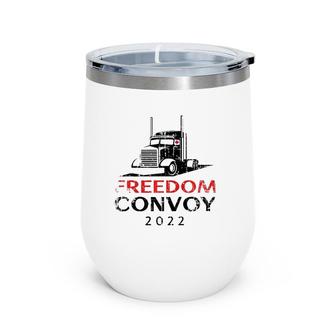 Freedom Convoy 2022 Canadian Trucker Wine Tumbler | Mazezy