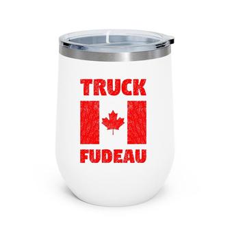 Freedom Convoy Support Canada Truck Fudeau Wine Tumbler | Mazezy