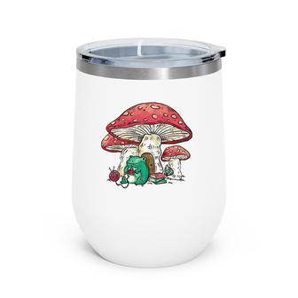 Frog And Mushroom House Gift Wine Tumbler | Mazezy