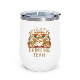 Fun Pirate Drinking Team Jolly Roger Dad Halloween Wine Tumbler | Mazezy