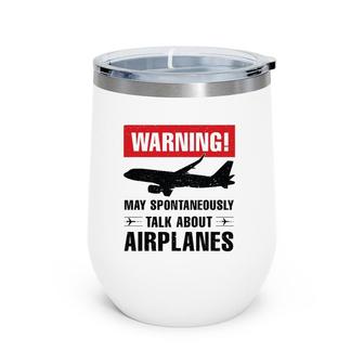 Funny Airplane Pilot Lover Gift Idea Aviation Wine Tumbler | Mazezy