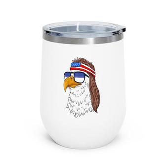 Funny American Bald Eagle Mullet 4Th Of July Wine Tumbler | Mazezy