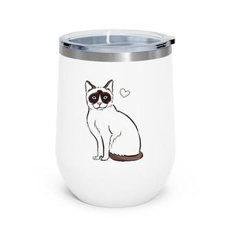 Funny Cat Snowshoe Cat Lover Gift Wine Tumbler | Mazezy