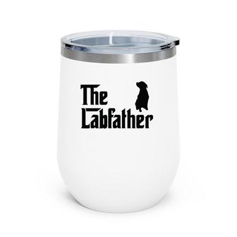 Funny Coolest Lab Dad For Black Labrador Dog Lover Men Wine Tumbler | Mazezy