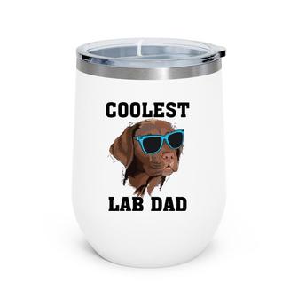 Funny Coolest Lab Dad Gift For Black Labrador Dog Lover Men Wine Tumbler | Mazezy