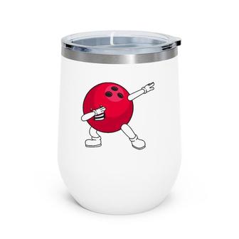 Funny Dabbing Bowling Gift For Bowler Dancer Kids Boys Girls Wine Tumbler | Mazezy