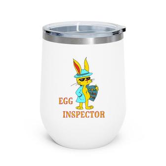 Funny Easter Bunny Egg Inspector Wine Tumbler | Mazezy