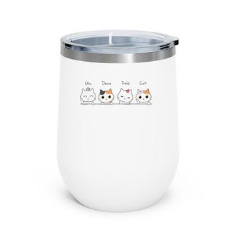 Funny French Counting Cats Un Deux Trois Cat Kittens Wine Tumbler | Mazezy