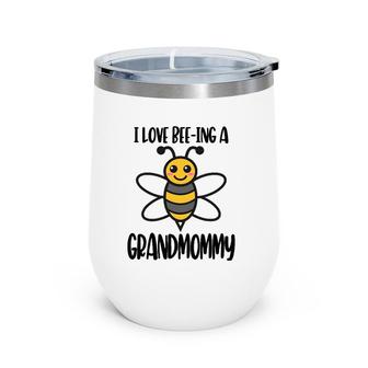Funny Grandmommy To Bee Grandma Bee Pun Wine Tumbler | Mazezy