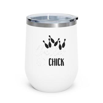 Funny Gutter Chick Bowling Girl Bowler Bowling Shoes Gift Wine Tumbler | Mazezy