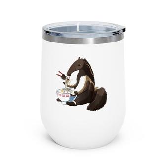 Funny Japanese Kawaii Ramen Anteater Raglan Baseball Tee Wine Tumbler | Mazezy