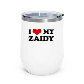 Funny Jewishi Love My Zaidy Grandfather Cute Gift Wine Tumbler | Mazezy