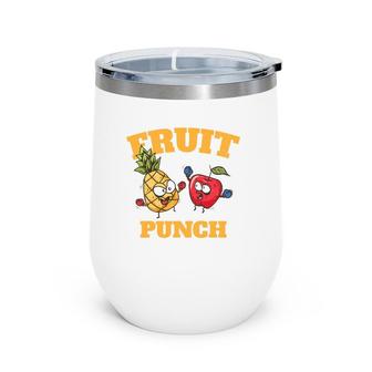Funny Pineapple Apple Boxing Juice Tropical Fruit Punch Wine Tumbler | Mazezy