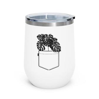 Funny Plant Gifts For Women Monstera Pocket Plant Mama Wine Tumbler | Mazezy