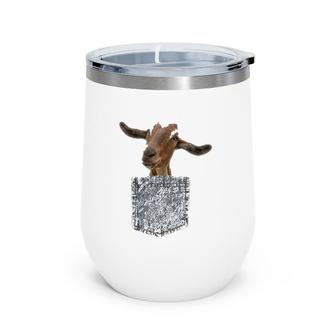 Funny Pocket Animal Peeking Baby Goat Wine Tumbler | Mazezy