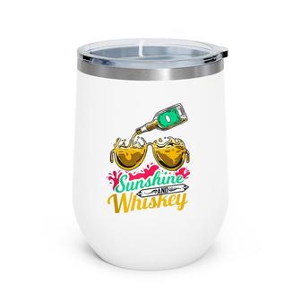 Funny Summer Vacation Gift Sunshine And Whiskey Wine Tumbler | Mazezy