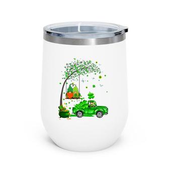 Funny Tractor Gnome Happy St Patrick's Day Men Women Kids Wine Tumbler | Mazezy