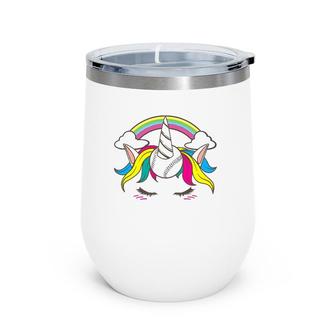 Funny Unicorn Baseball Gift Cute Softball Players Girls Wine Tumbler | Mazezy