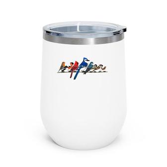 Garden Birds Blue Jay Bullfinch Wine Tumbler | Mazezy