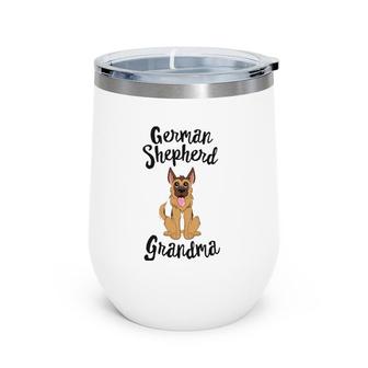German Shepherd Grandma Pawma Dog Grandparents Grand Maw Wine Tumbler | Mazezy